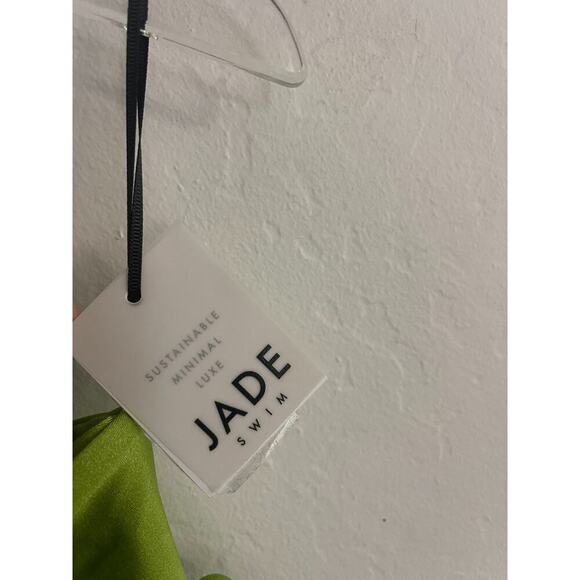 Jade Swim XS Sena One Shoulder Cutout One Piece Swimsuit Green Palm Sheen $220 - Picture 8 of 10